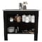 Tuhome Cala Kitchen Island, Four Legs, Three Shelves, Dark Brown/Onyx ABX6536 - alternate 4